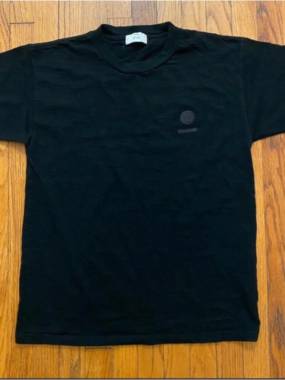 Studio Seven Black Textured T-Shirt - Made in Japan - Small - New - Retail $100